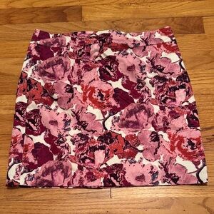LOFT Pink and Red Floral Mini Skirt.  Very good condition.